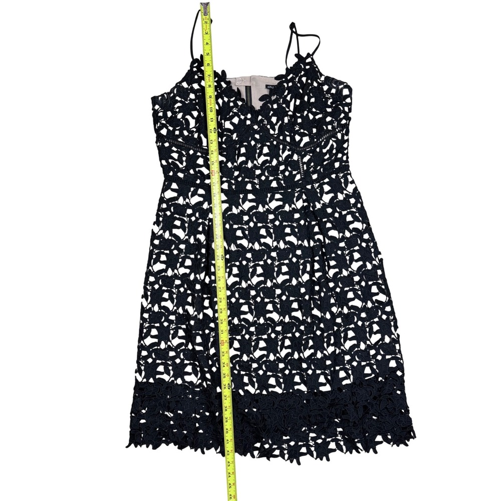 City Chic Black So Fancy Lace Fit & Flare Midi Dress Nude Lining Plus Size M 18 - Picture 4 of 12